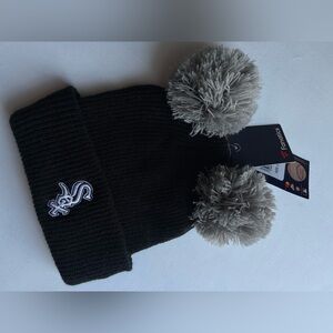 Chicago White Sox Fanatics Women's Double Pom Cuffed Knit Hat - Black/Gray